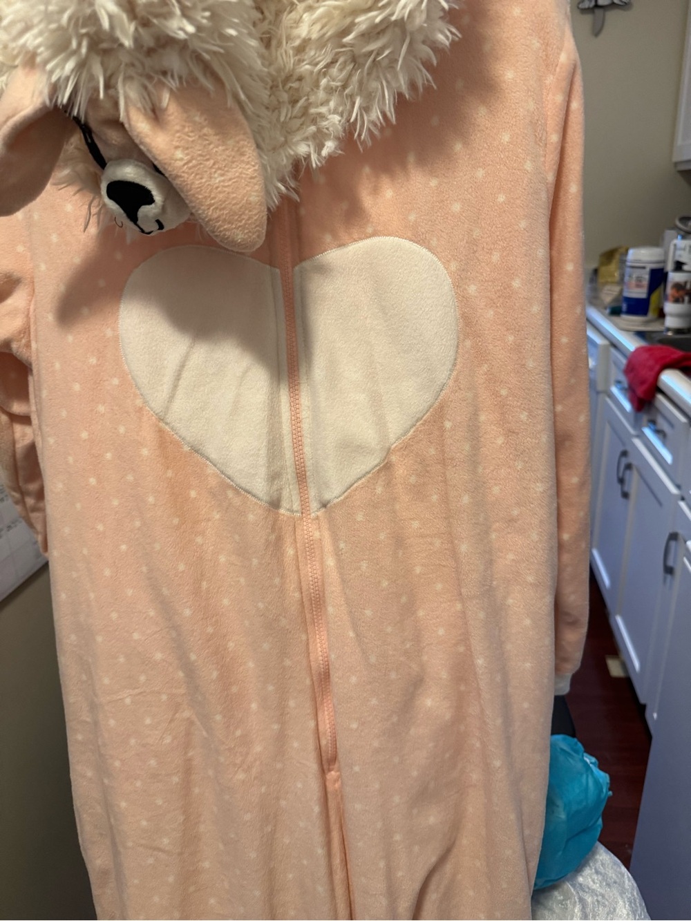 Plush Pink Heart Women’s Pajamas Onesie